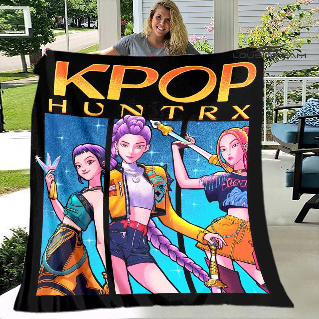 3D KPop Demon Hunters Cartoon blanket Warm blankets Soft and comfortable blanket Home Travel Blankets bed linings Birthday Gift
