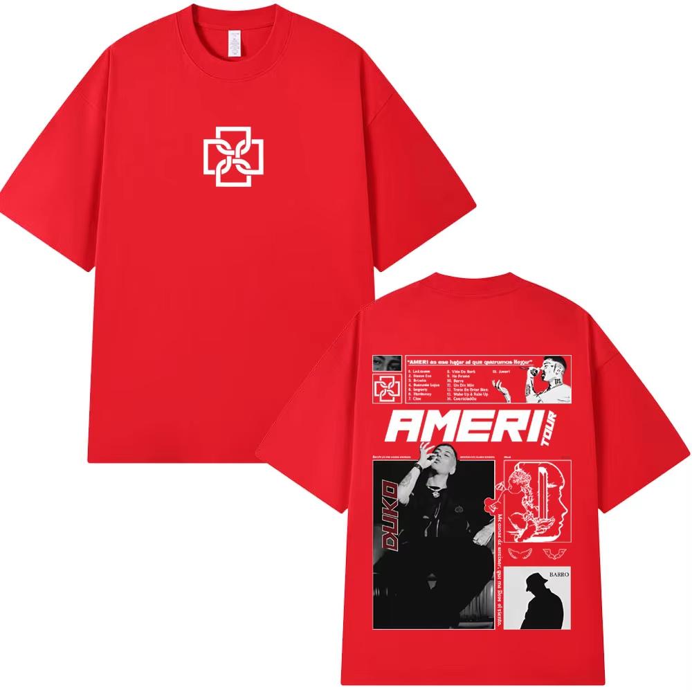 Rapper Duki Ameri Tour Merch Tshirt Mens Women Clothing Fashion Hip Hop Tshirts pure Cotton Cozy Short Sleeve Top