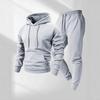 250g Men's Sports Hooded Solid Color Pullover Set Two-piece Hoodie Sweatshirt