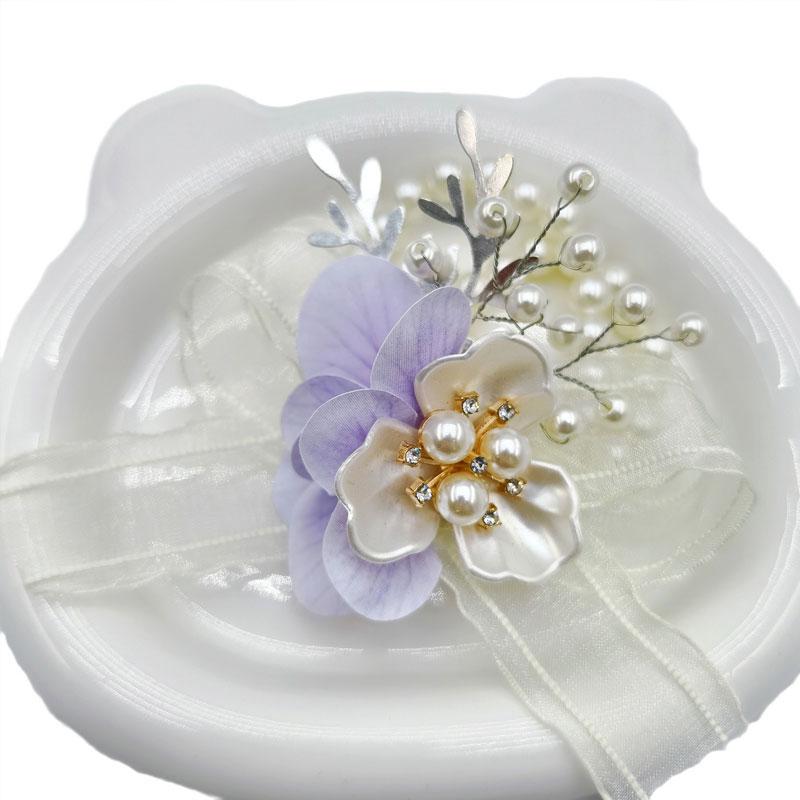 1Pc Pearl High-end Feel Mesh Sweet Plastic Wedding Decorations Simulation Wrist Corsage Petal