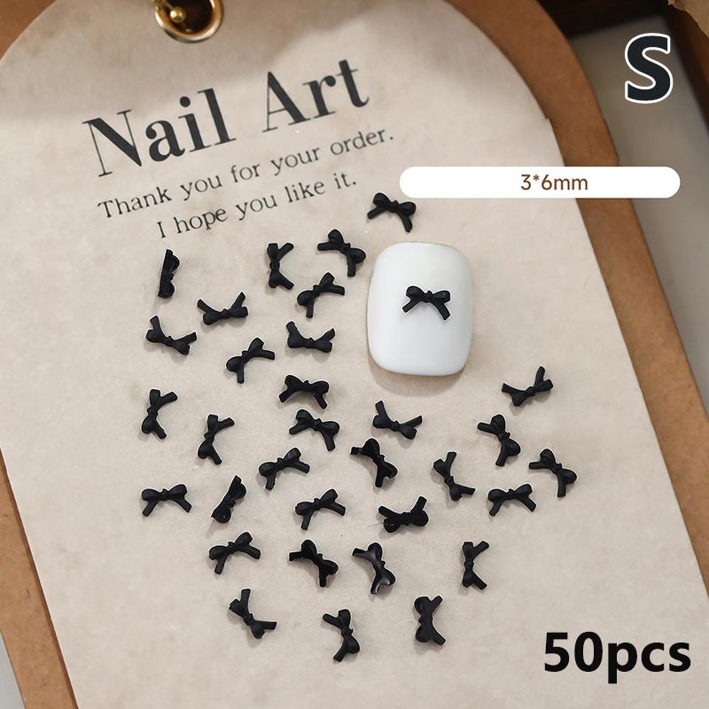 50Pcs Mini Bow Nail Charms Bulk Mix 3D Bowknot Nail Art Decoration Accessories For Diy Manicure Korean Design