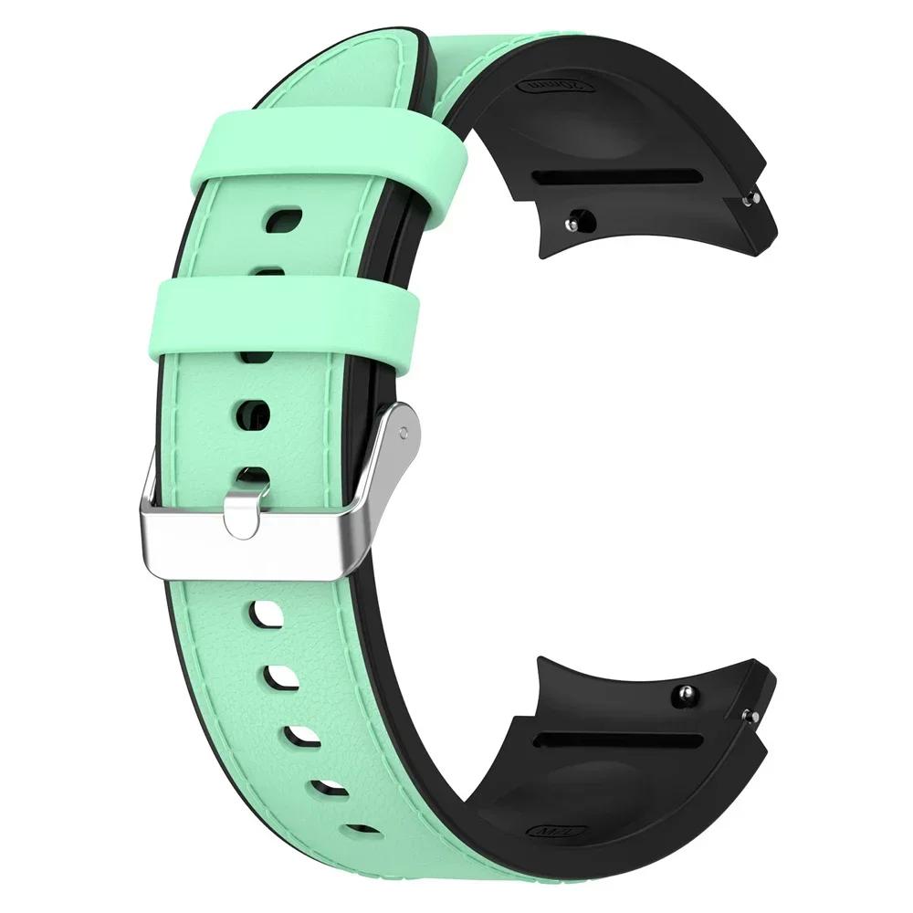 Silicone Leather Bracelet For Samsung Galaxy Watch 7 6 5 Pro 40mm 44mm Band Watch 6 4 Classic 47/43/46mm Strap Correa Watchband