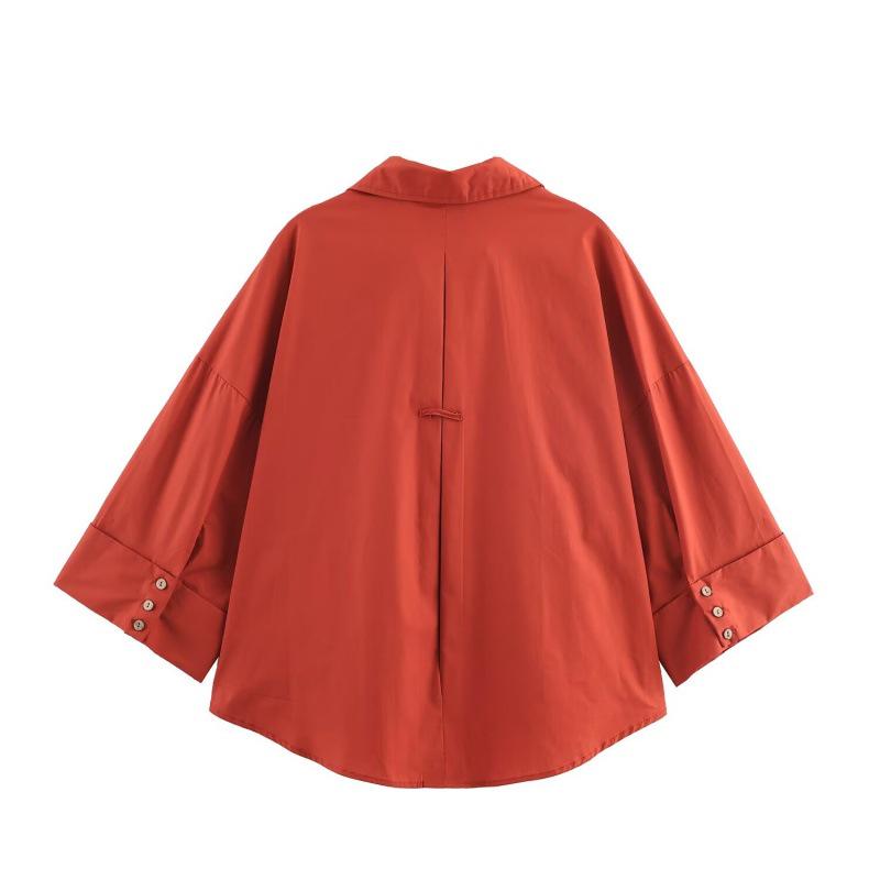 Autumn 2025 Wide Sleeve Poplin Shirt - European & American Style, New Versatile Design