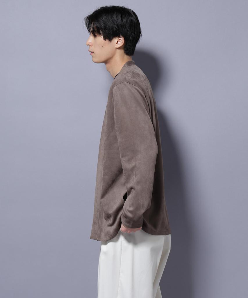 Nano Universe Wildlederimitat Topper Cardigan, Herren, XL, 043, Greige, 672-5223201