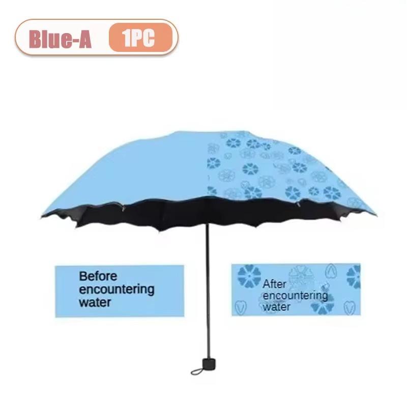 1/2PCS Portable Water Flowering Umbrella Manual Open UV Protection Sun Rain Dual Use Parasol Black Coating Creative Design
