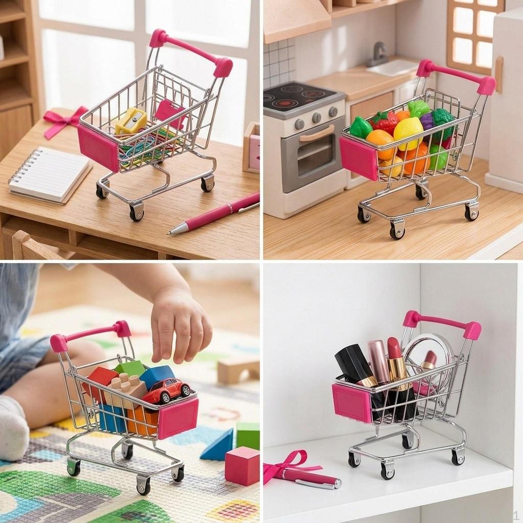 Mini-Einkaufswagen Kleiner Supermarkt Lustiger Frühpädagogischer Handwagen Einkaufswagen für