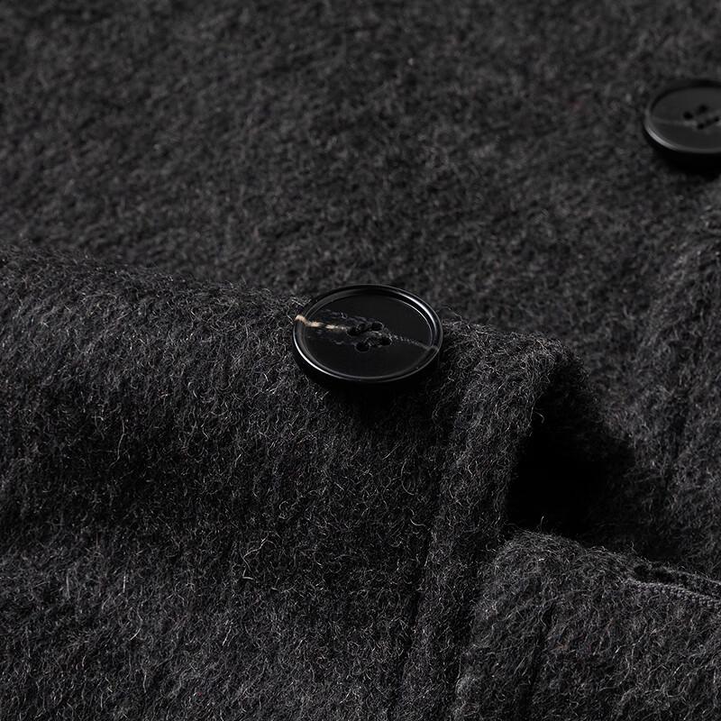 FAPAI Men's Mid-Length Two-Button 69% Wool Blend Overcoat