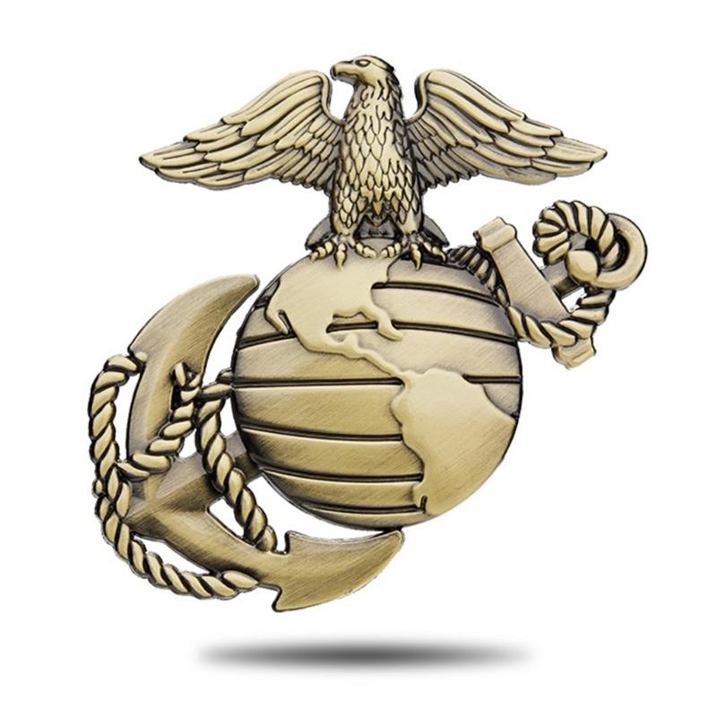 Weather Resistant Car Decal Celebrating US Marine Corps 250th Anniversary Featuring 3D Shape & Enamel Coloring for Auto