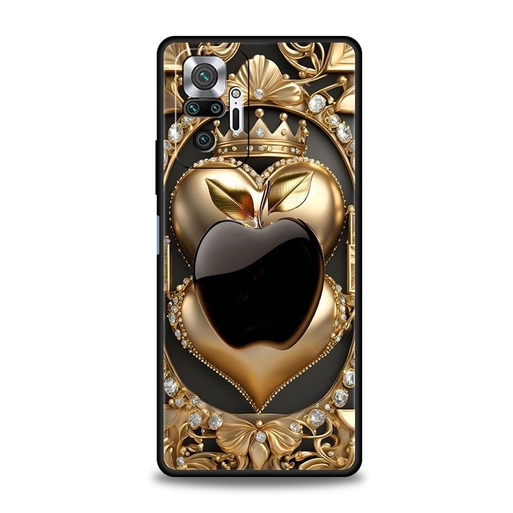 Happy Black Apple Phone Case Cover for Redmi 14C 10C Note 15 14 13 12 10 11 K40 Pro Plus 5G Shockproof Soft TPU Shell Funda Bag