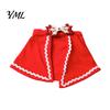 Cat Party Clothes Pet Christmas Cape with Bow, Red Cloak for Small Medium Dogs & Cats, Holiday Apparel Outfit White Wavy Trim, Festive Costume Pets