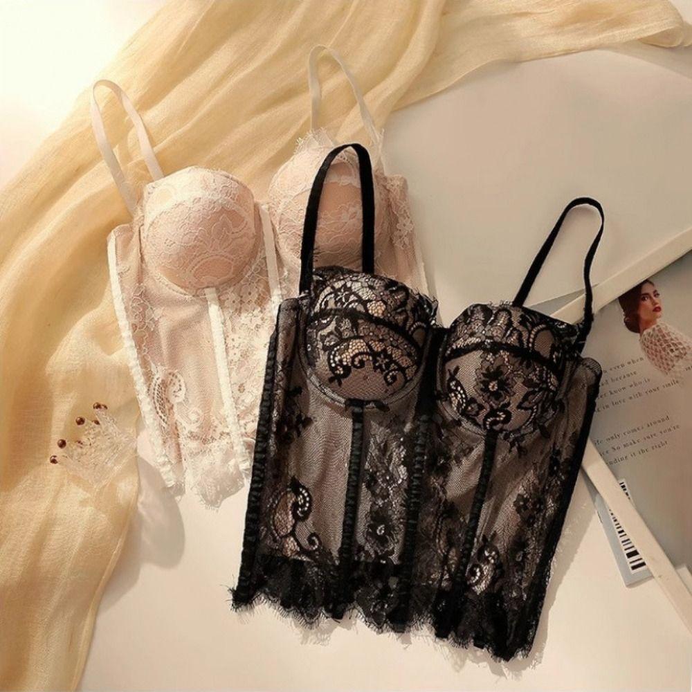Transparent Lace Corset Slim fit Suspender Vest Spicy Girl Style Crop Tops Ladies
