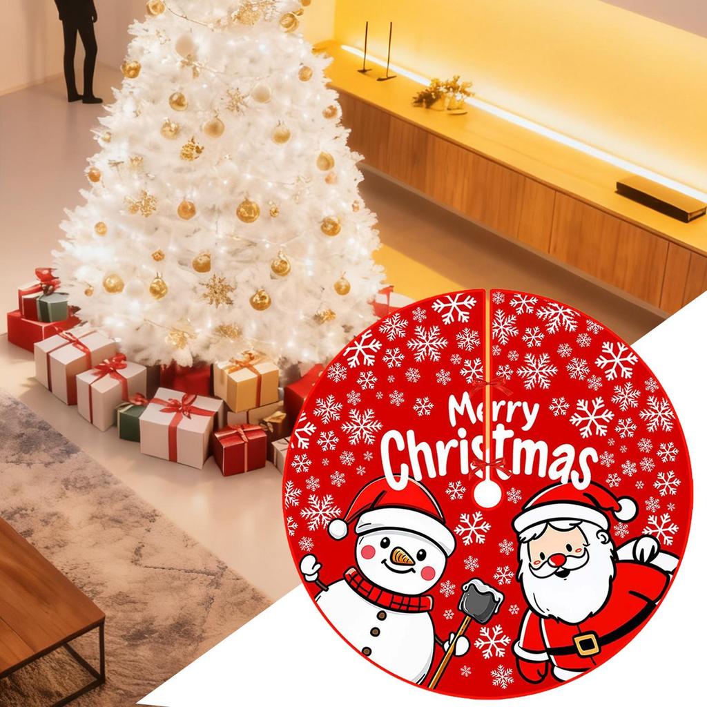 Small Christmas Tree Skirt 35inch Red Festive Winter Home Decorations Christmas Tree Rug Skirt Mat For New Year Home Dorm