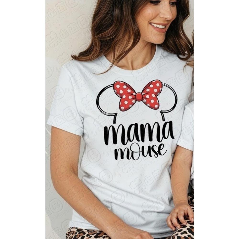 Minnie Mom Mama Casual Women's Cotton Girls Tees Trendy Oversized 100% Pure Cotton Printed T-shirt