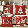 Christmas Pillow Covers: Snowman, Tree, Love, and Reindeer Designs! Sofa Room Cushion Cover Home Decoration New Year Gift