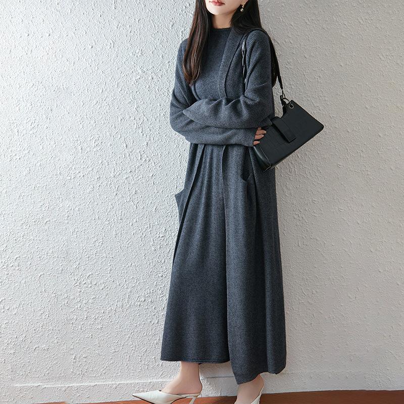 Women's Long Wool Cardigan: Over-the-Knee, Slimming, Cozy Knitwear for Autumn & Winter