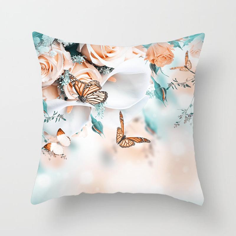 New Butterfly Flower Series Pillowcase Home Sofa Decoration Pillow Cushion Cover Wedding