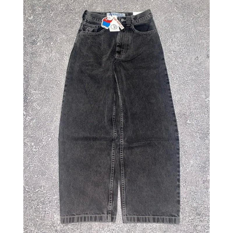 Loose Fit Y2K Jeans Unisex Women Hip Hop Goth Cartoon Embroidered Straight Leg Denim Pants Streetwear