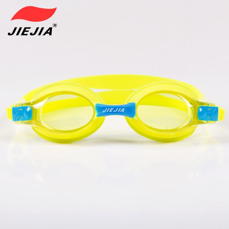 JieJia Children s Swimming Goggles J2670Silicone swimming goggles, integrated colorful children s swimming goggles, anti-fog, high-definition жёлтый