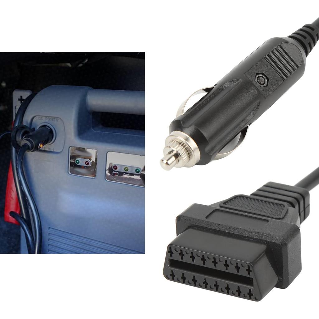 OBD2 Male To Cigarette Lighter Cable Emergency Power Memory Saver Diagnostic Adapter Cable