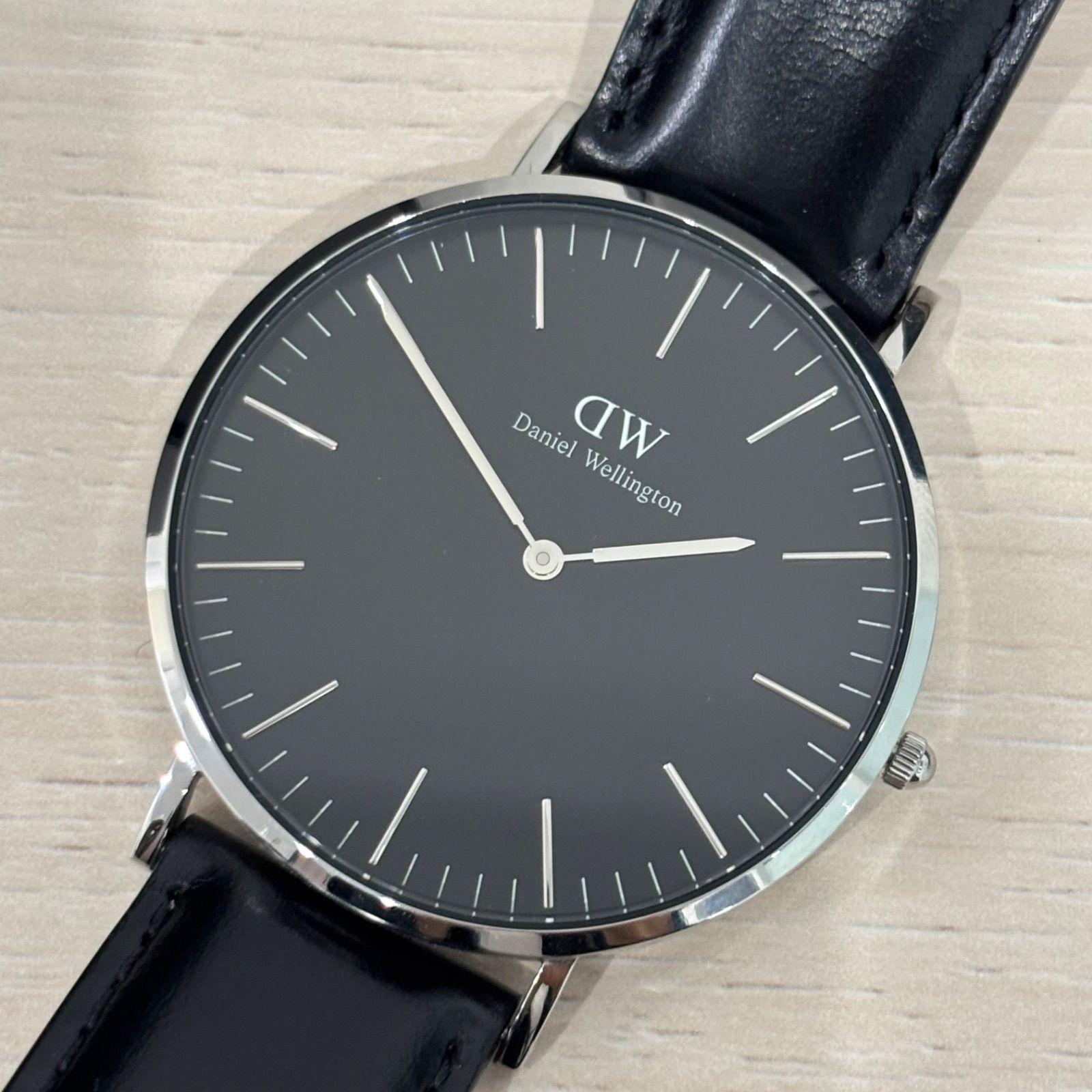 Used (r3786) [Good Condition] DANIEL WELLINGTON Daniel Wellington Watch DW Leather Belt Black with Replacement Strap Working Item