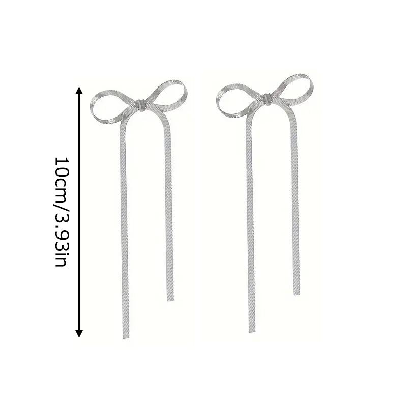 2Pcs Earrings Light Luxury Bow Earrings New Models Titanium Steel Senior Sense Europe And The United States Two Colours