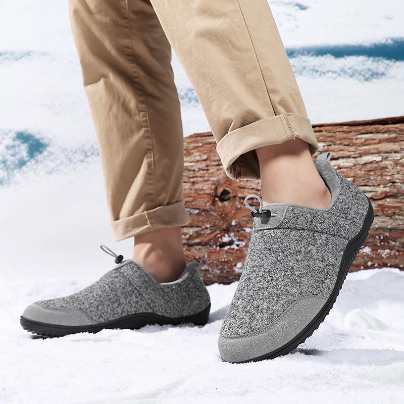 Winter Men Slippers Cotton Plus Fur Shoes Women Snow Outdoor Warm Fur Sneakers Non-slip Warm Furry  Footwear Thick Platform Winter Slides