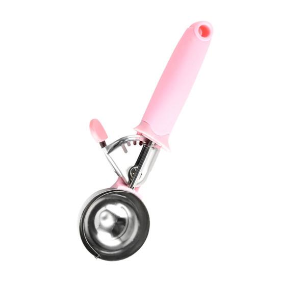 Ice Cream Scoop with Press Release, Stainless Steel Melon Baller, Non Stick Fruit Scoop for Watermelon, Kitchen Tool
