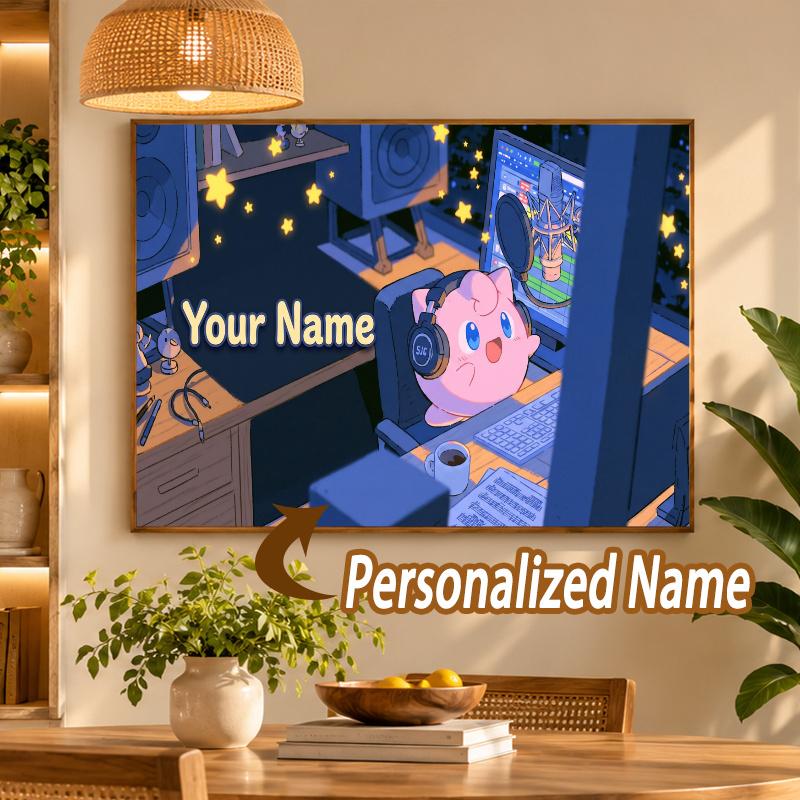 Jigglypuff Custom Name Diamond Painting Personalized 5D Full Drill DIY Diamond Art Home Decor