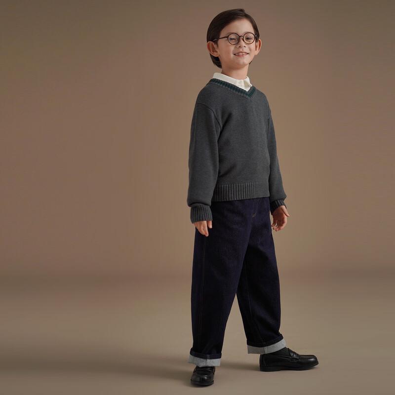 Hacikis Kids Japanese Preppy Style V-Neck Knitted Sweater