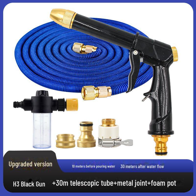 High-Pressure Car Wash Water Gun Set with Telescopic Hose and Garden Cleaning Nozzle