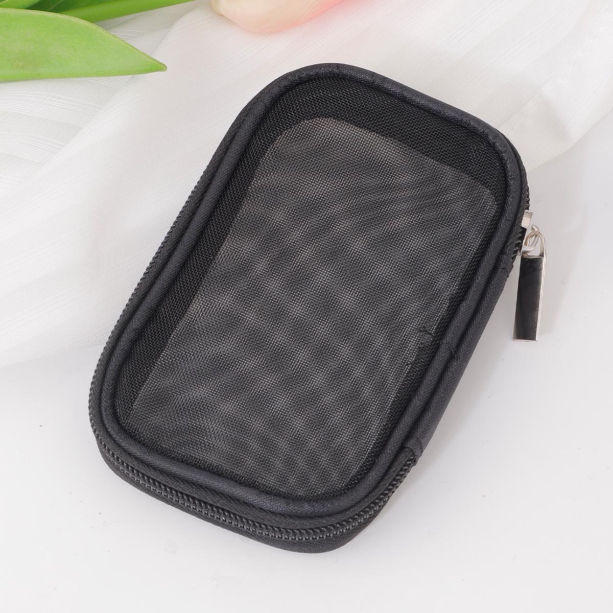 Lipstick and Makeup Nylon Mesh Storage Bag, Portable Solid Color Toiletry and Cable Organizer.