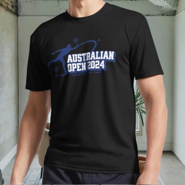 

New australian open 2024 Active Logo Men s Black T shirt Funny Size S to 5XL XL