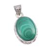 Natural Malachite Gemstone Handmade 925 Solid Sterling Silver Pendant 1.5'' b6V74