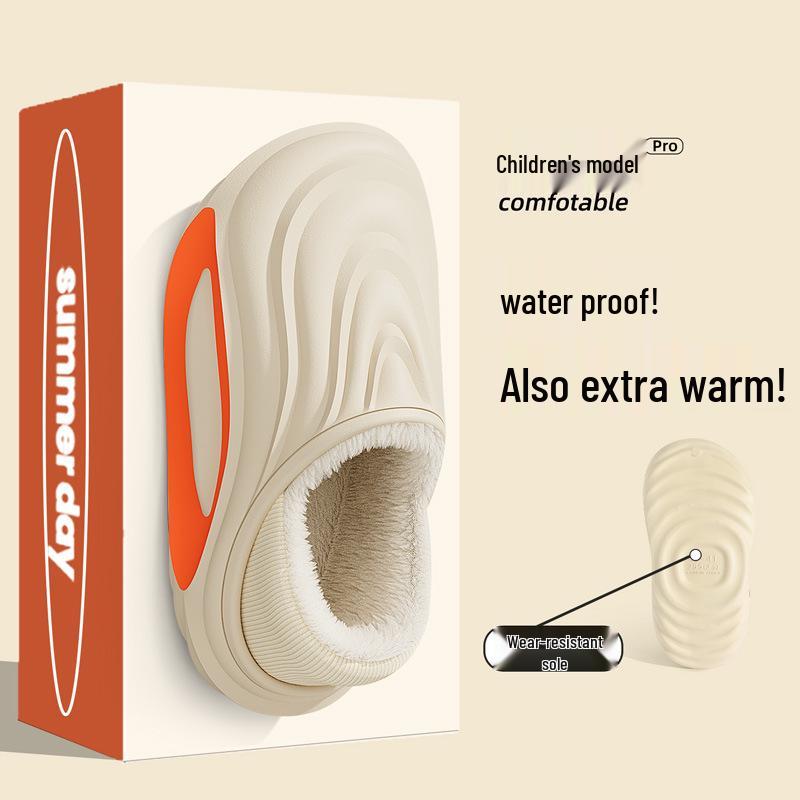 2025 Warm Non-Slip Kids & Parent Cotton Slippers: Waterproof, Thick Sole for Winter Outdoor & Home Wear