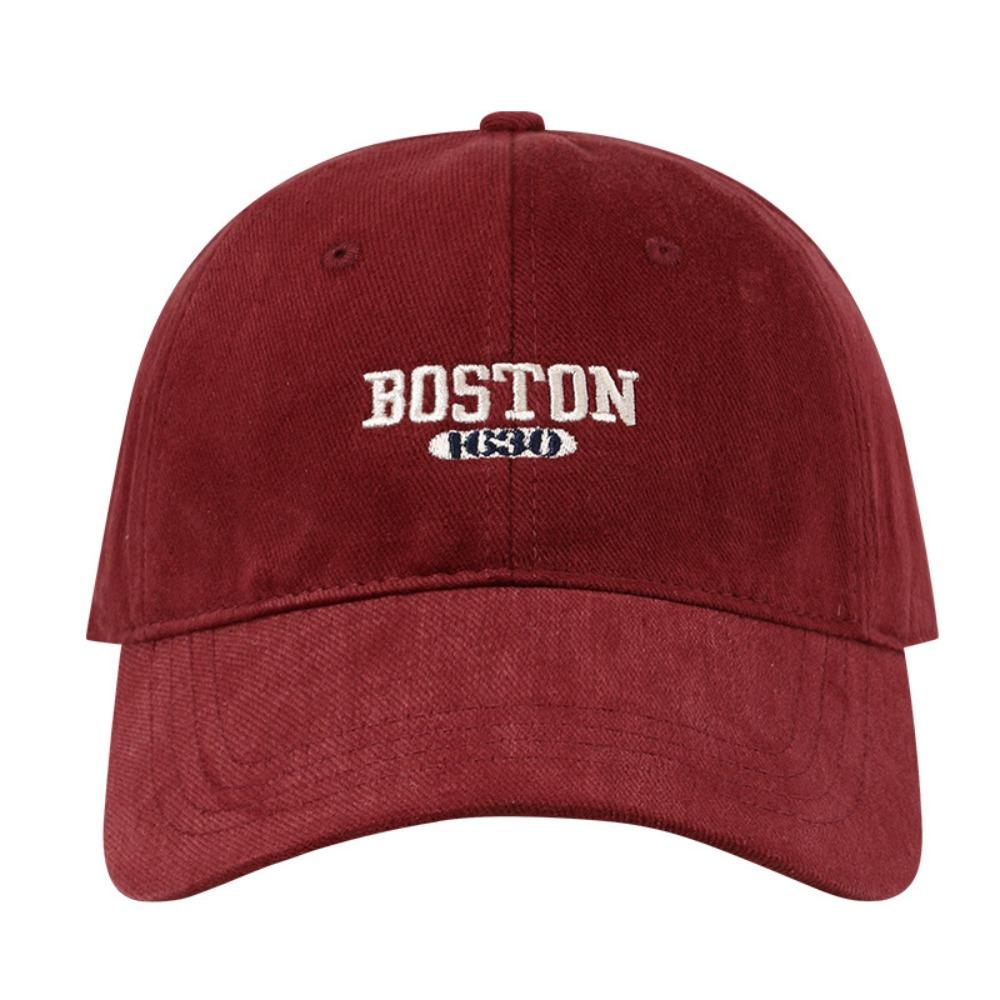 Letter Embroidery Peaked Cap Wide Brim Curved Brim Hat Fashion Baseball Cap  Couple