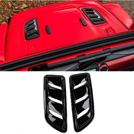 

2PCS Hood Air Vents Cover Engine Hood Scoop Bonnet Vent Outlet Covers Trim Bezel for Jeep Wrangler JL Gladiator JT 2018-2025 Car Exterior Accessories чёрный