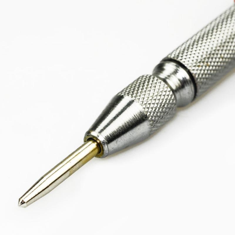 Hot Yellow and Silver Automatic Center Punch Spring Loaded Chrome Rivet Screw Auto Mark Hole Length 130mm