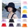 Hwcap Pure Cotton Solid Color Fisherman Hat With Embroidered Logo, Portable Bucket Hat For Sun Protection