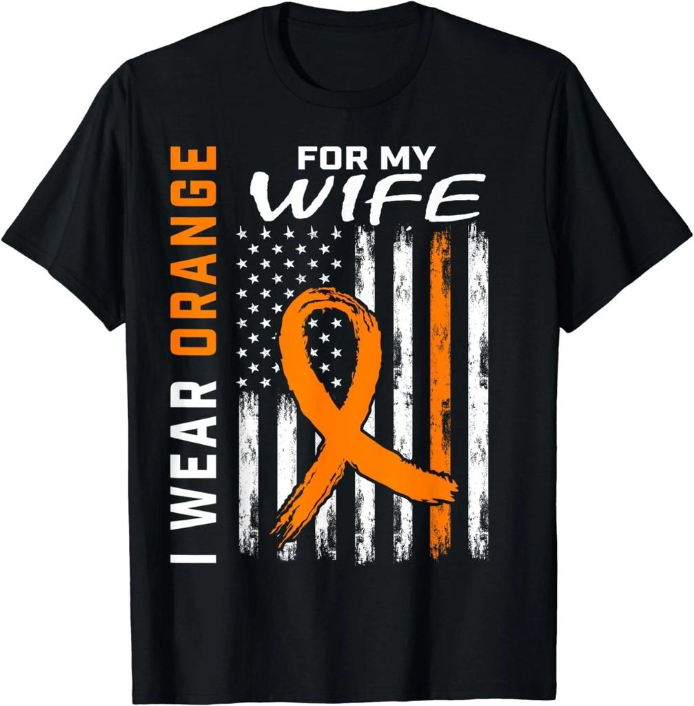 I Wear Orange For My Wife Multiple Sclerosis Awareness Flag Gift Unisex T-Shirt