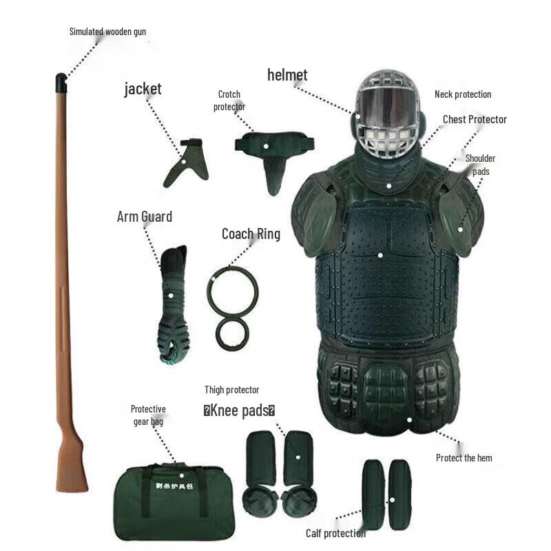 Zebian Combat Training Protective Gear - 10-Piece Set One Size