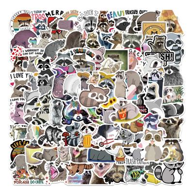 100 Adesivos de Grafite de Guaxinim Animal de Desenho Animado Decore Ipad Mala Caderno Faça Você Mesmo Adesivos à Prova d'Água