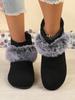2025 New Women's Shoes Winter Warm Boots Low Heel Anti-Slip Commuter Boots Fashion Zipper Short Boots
