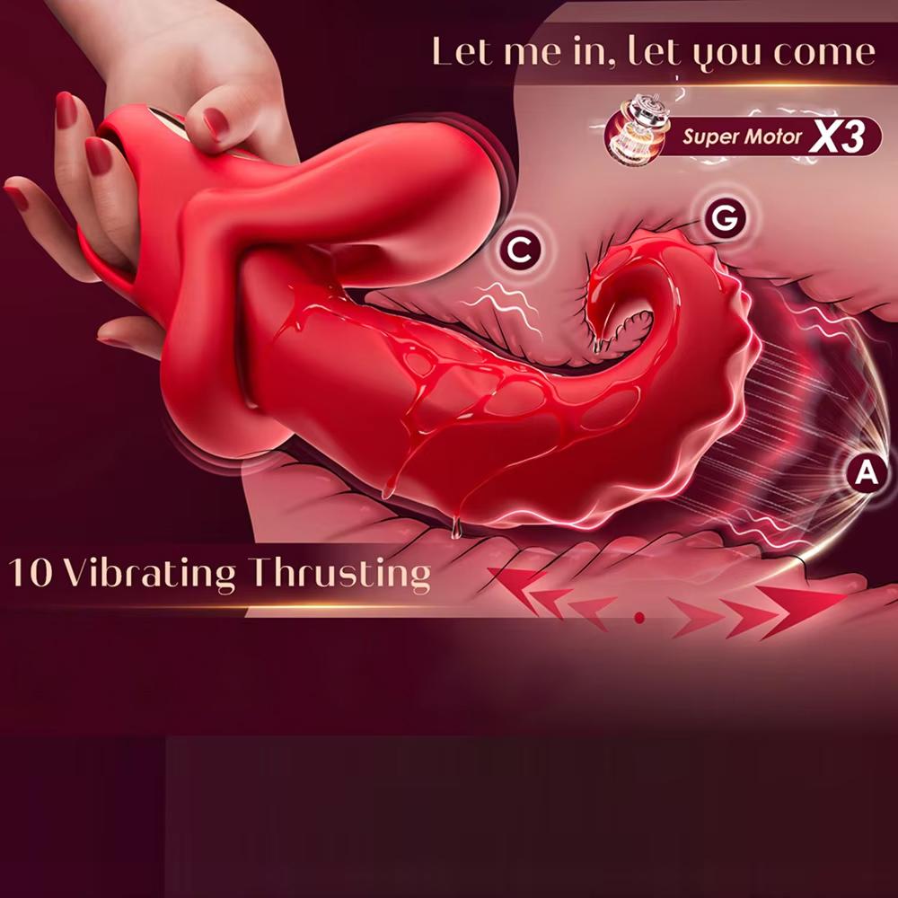 6 IN 1 Powerful Tongue Licking Vibrator Clitoral Stimulator Wearable Panties Vibrating Nipple Vagina Massager Adult Sex Toys Insert Dildo Masturbator