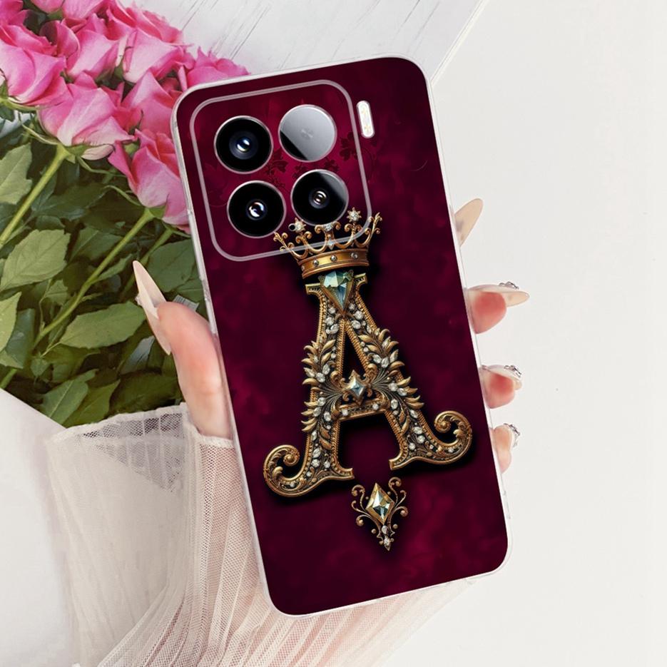 For Xiaomi Mi 15 Pro Case Luxury Crown Letters Cover Clear Silicone Soft Slim Phone Case For Xiaomi 15 Pro Mi15 Pro Fundas Coque