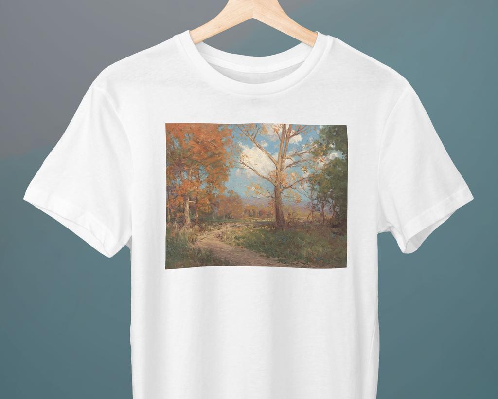 October Sunlight, Julian Onderdonk Painting, Unisex T-Shirt, Landscape T-Shirt, Art T-Shirt, Gift for Her, Gift for Him, Art Lover Gift