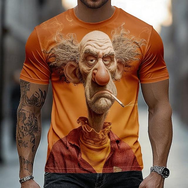 Camiseta Masculina de Verão Estilo Streetwear Casual com Estampa 3D Tamanho Grande Secagem Rápida e Respirável Adequada para Uso Diário