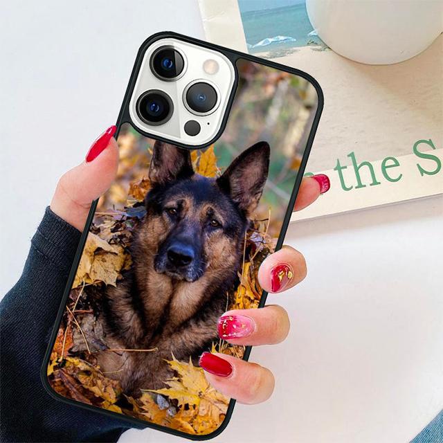 German Shepherd Dog Soft Silicone Cover For iPhone 17 Air 15 16 14 13 12 Pro Max 11 Pro Max Plus Phone Case Coque