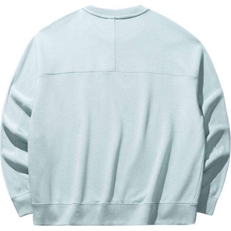 Anta Comfortable Casual Simple Loose Round Neck Pullover Sweatshirt Unisex Sweatshirt Grass-Blue 172518704-2