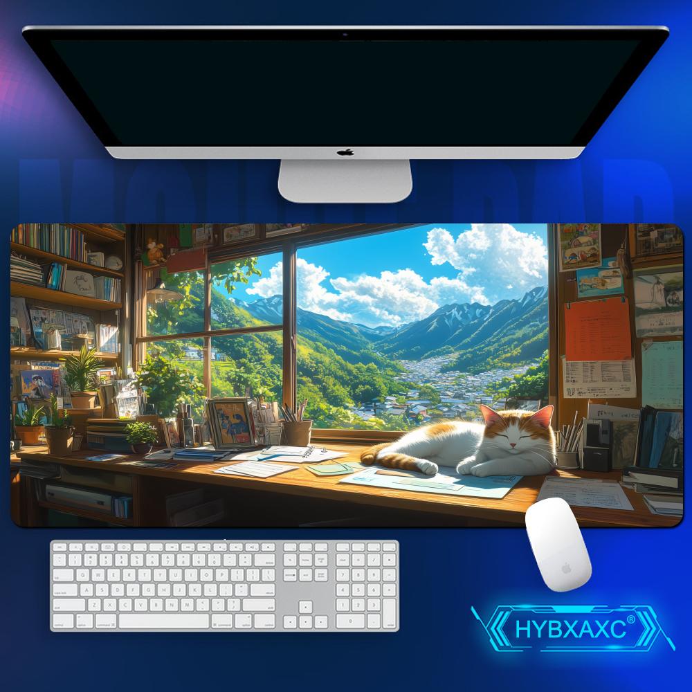 HYBXAXC Japanese Street Style Mouse Pad Gamer HD Large Custom Mousepad XXL Desk Mat Natural Rubber Carpet Gaming Laptop Mice Pad