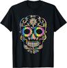 Colorful Sugar Skull T-Shirt Day of the Dead Costume Shirt